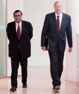 Mukesh Ambani and Robert Dudley