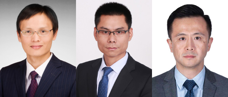(from left) Li Gang, Samuel Qi, Sun Honggang