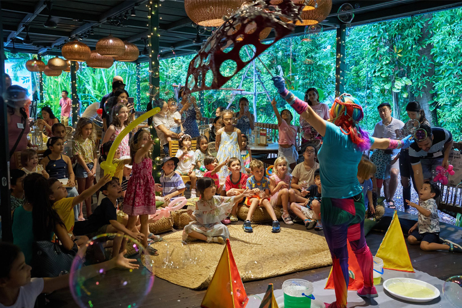 Theatrics and colour keep young kids (and old ones) amused.