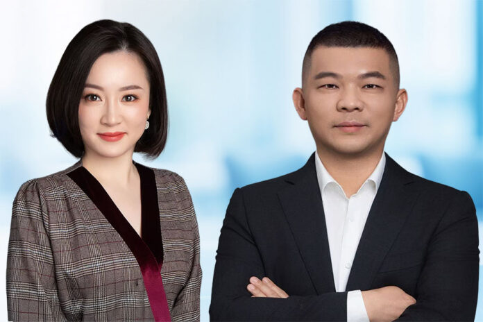 From left: You Bailu and Xu Haibo